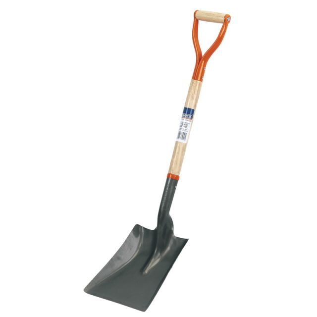 HARDWOOD SHAFTED SQUARE MOUTH BUILDERS SHOVEL