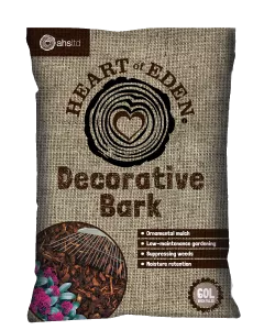 Heart of Eden Decorative Bark is a long-lasting natural bark that can be used as ornamental ground cover for beds and borders, and provides a clean visual background that will showcase flowers and foliage when used as a mulch.
